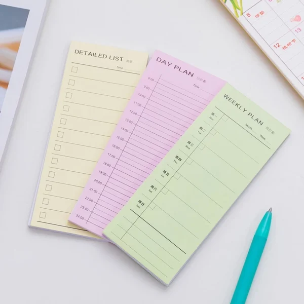 Daily Weekly Monthly Schedule Memo Pad