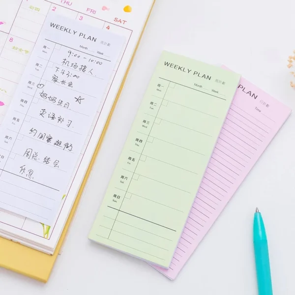 Daily Weekly Monthly Schedule Memo Pad