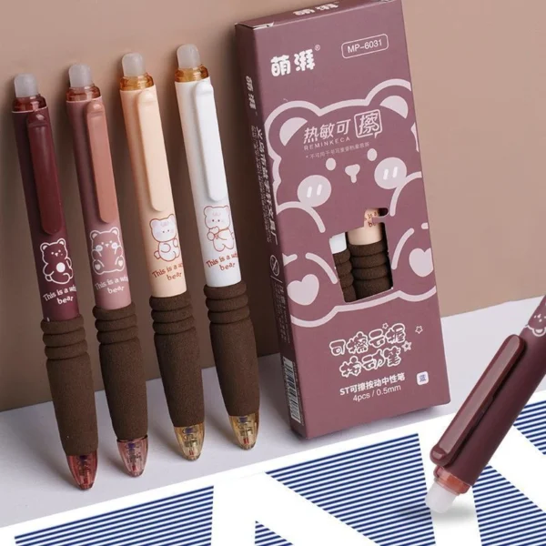 Set Of 4 Gradient Color Erasable Gel Pen